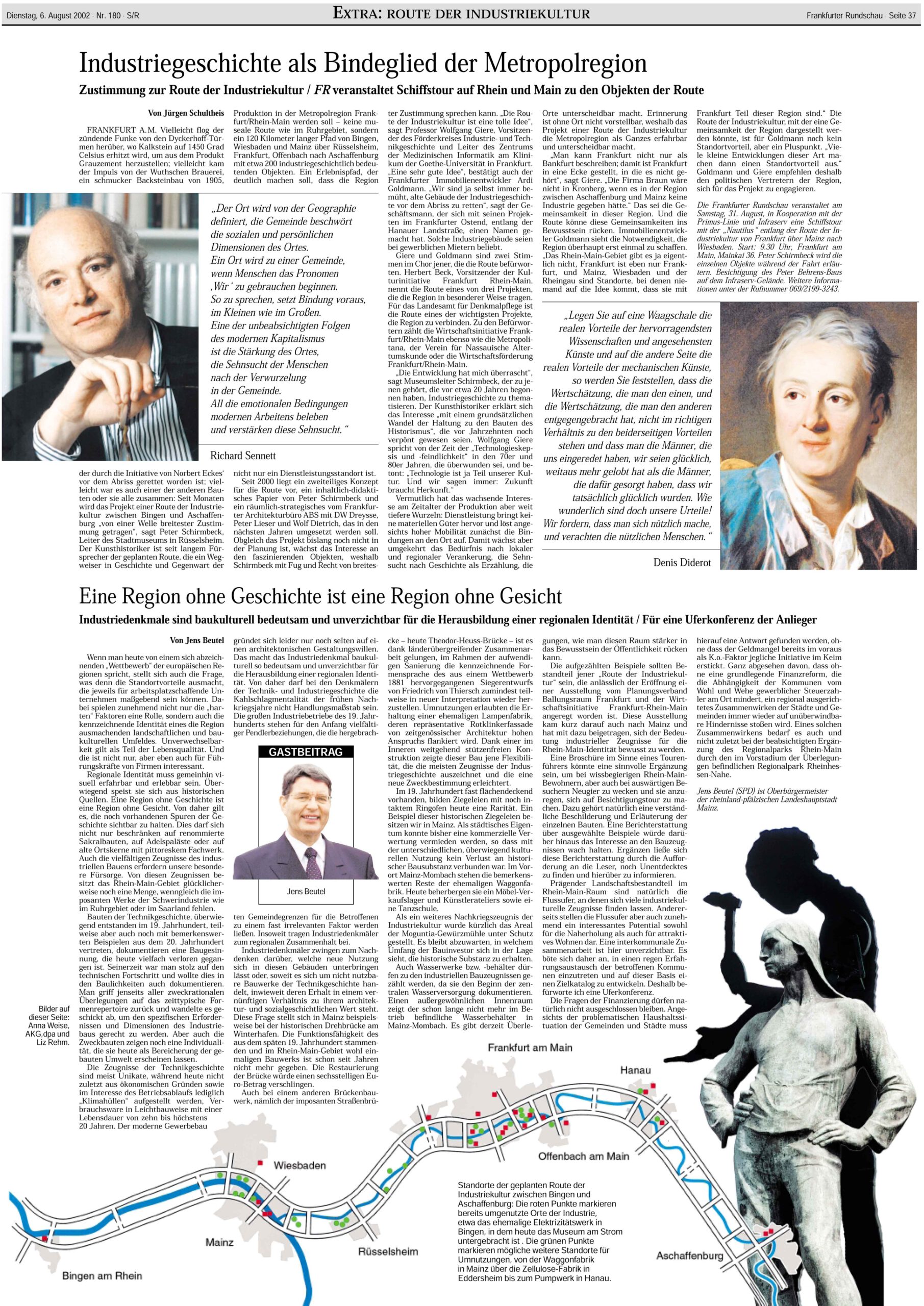 Jürgen Schultheis, Frankfurter Rundschau, Dr. Peter Schirmbeck, DW Dreysse, Peter Lieser, Horst Faeser, Jens Beutel, Joachim Pös, Regionalverband FrankfurtRheinMain, Metropolregion, Primus, infraserv höchst, Frankfurt am Main