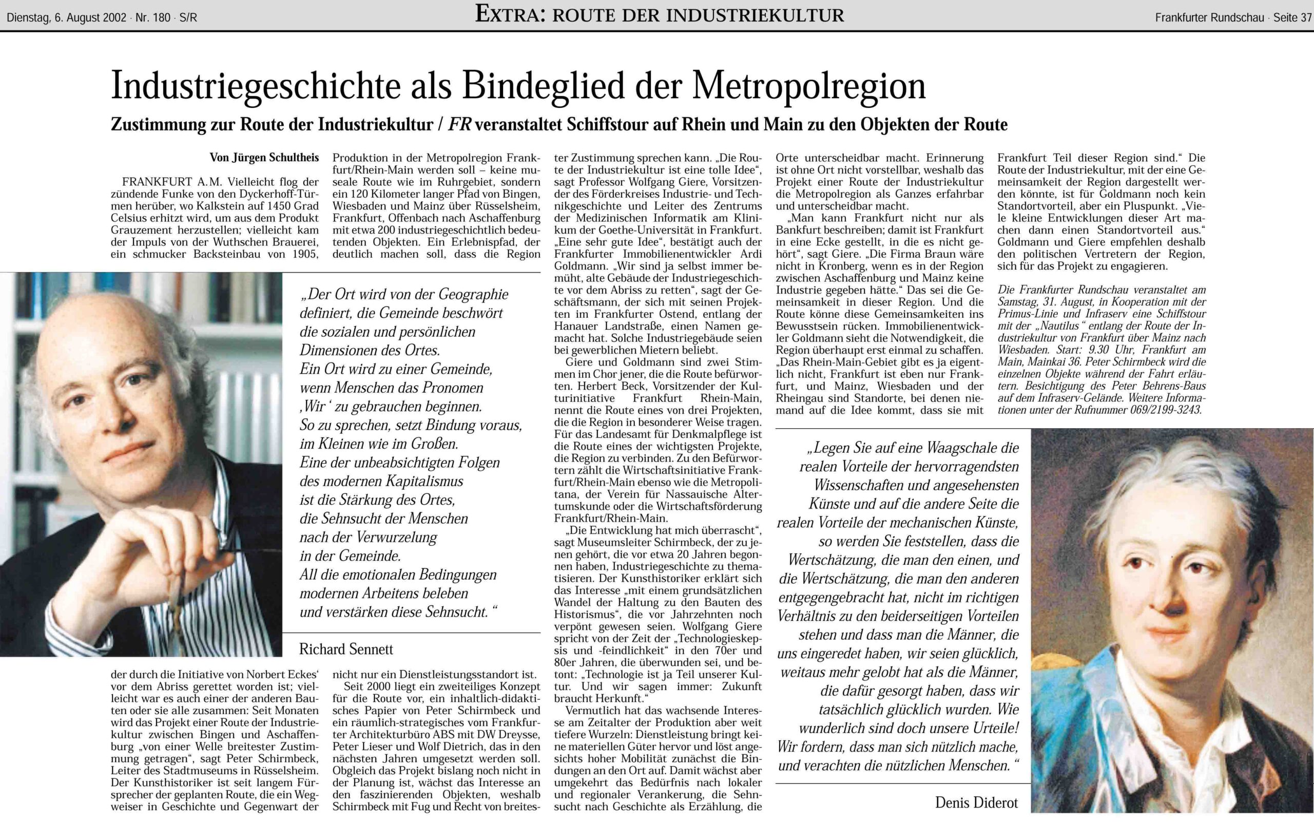 Route der Industriekultur FrankfurtRheinMain, Jürgen Schultheis, Frankfurter Rundschau