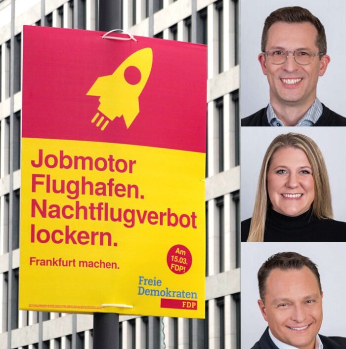 FDP Frankfurt Nachtflugverbot lockern, Stephanie Wüst, Frank Maiwald, Sebastian Papke