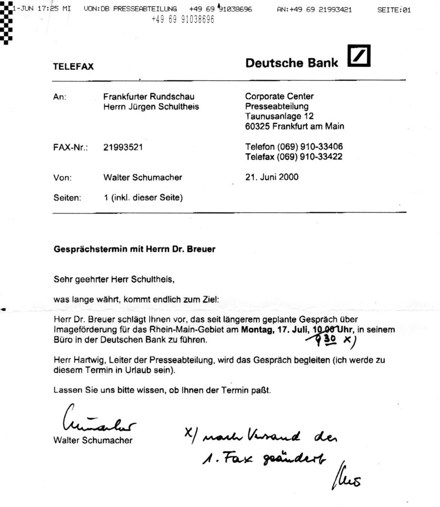 Landschafts- und Strukturausstellung Regionale, Metropolitana, Jürgen Schultheis, Metropolregion FrankfurtRheinMain, Region, Frankfurt am Main, Ludwig Landmann, Rhein-Mainischer Städtekreis, Deutsche Bank, Rolf Breuer, Messe Frankfurt, Michael von Zitzewitz, Flughafen Frankfurt, Fraport, Wilhelm Bender, Wirtschaftsinitiative Frankfurt, Themenwelt, arthesia AG, Prof. Thomas Sieverts, Prof. Dr. Walter Siebel, Prof. Wolfgang Christ, Petra Roth, Herbert Hirschler, Hessen, Nikolai Lutzky, Frankfurter Rundschau, IHK Frankfurt am Main, IBA Emscher Park