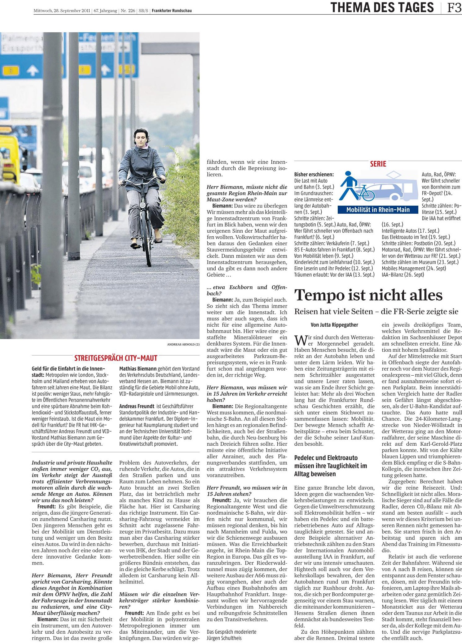 Jürgen Schultheis, Frankfurter Rundschau, Verkehrskontor FrankfurtRheinMain, Metropolregion, FrankfurtRheinMain, Frankfurt, Offenbach, Politikwissenschaftler, Autor, Moderator, Energie, Klimawandel, Verkehr, City Maut, Andreas Freundt, IHK Frankfurt am Main,  Mathias Biemann, VCD.