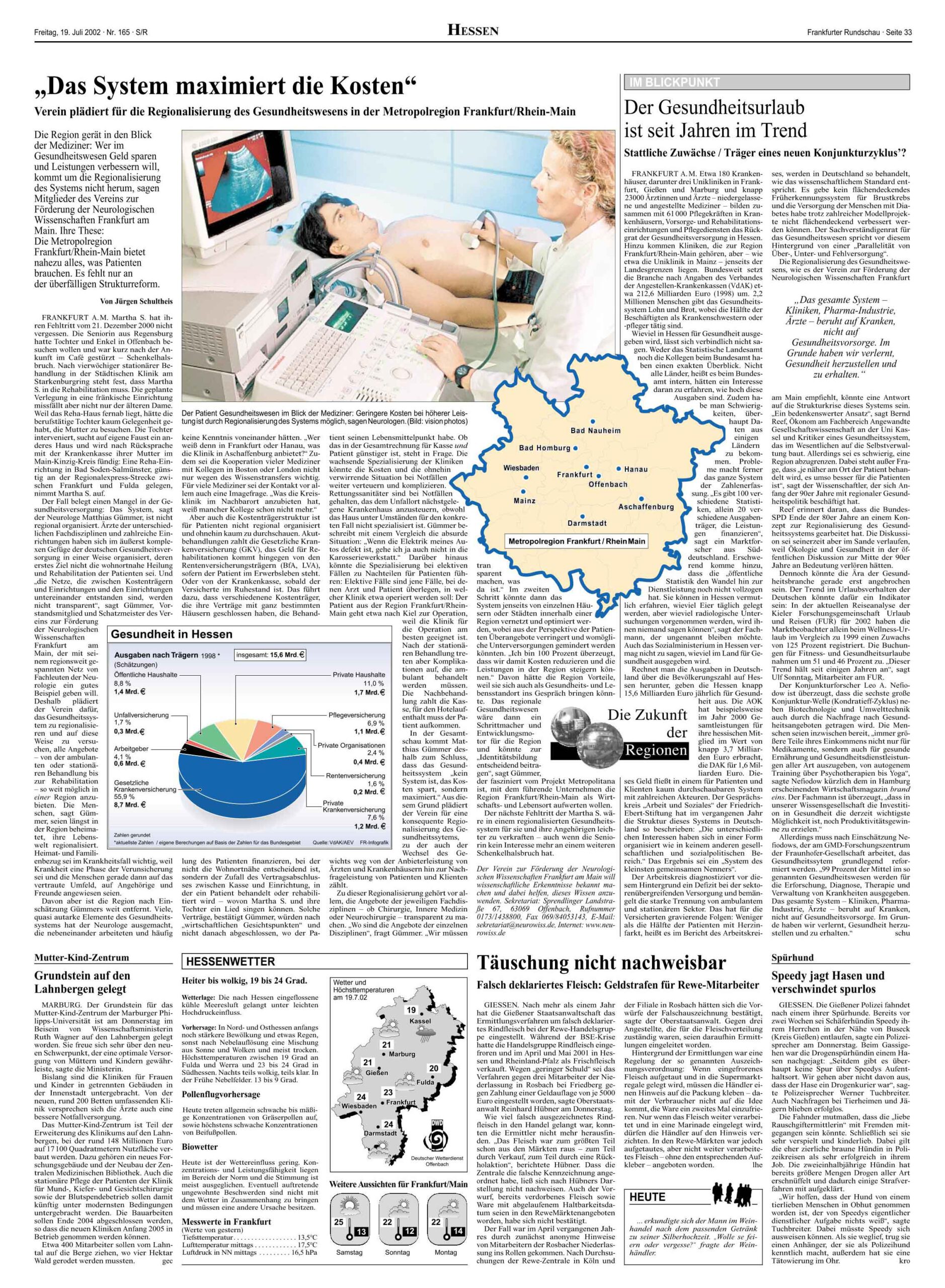 Gesundheitssystem, GKV, Gesetzliche Krankenversicherung, Kreiskliniken, Bernd Reef, AOK, DAK, Jürgen Schultheis, Frankfurter Rundschau, Verkehrskontor FrankfurtRheinMain, Metropolregion, FrankfurtRheinMain, Frankfurt, Offenbach, Politikwissenschaftler, Autor, Moderator, Energie, Klimawandel, Verkehr