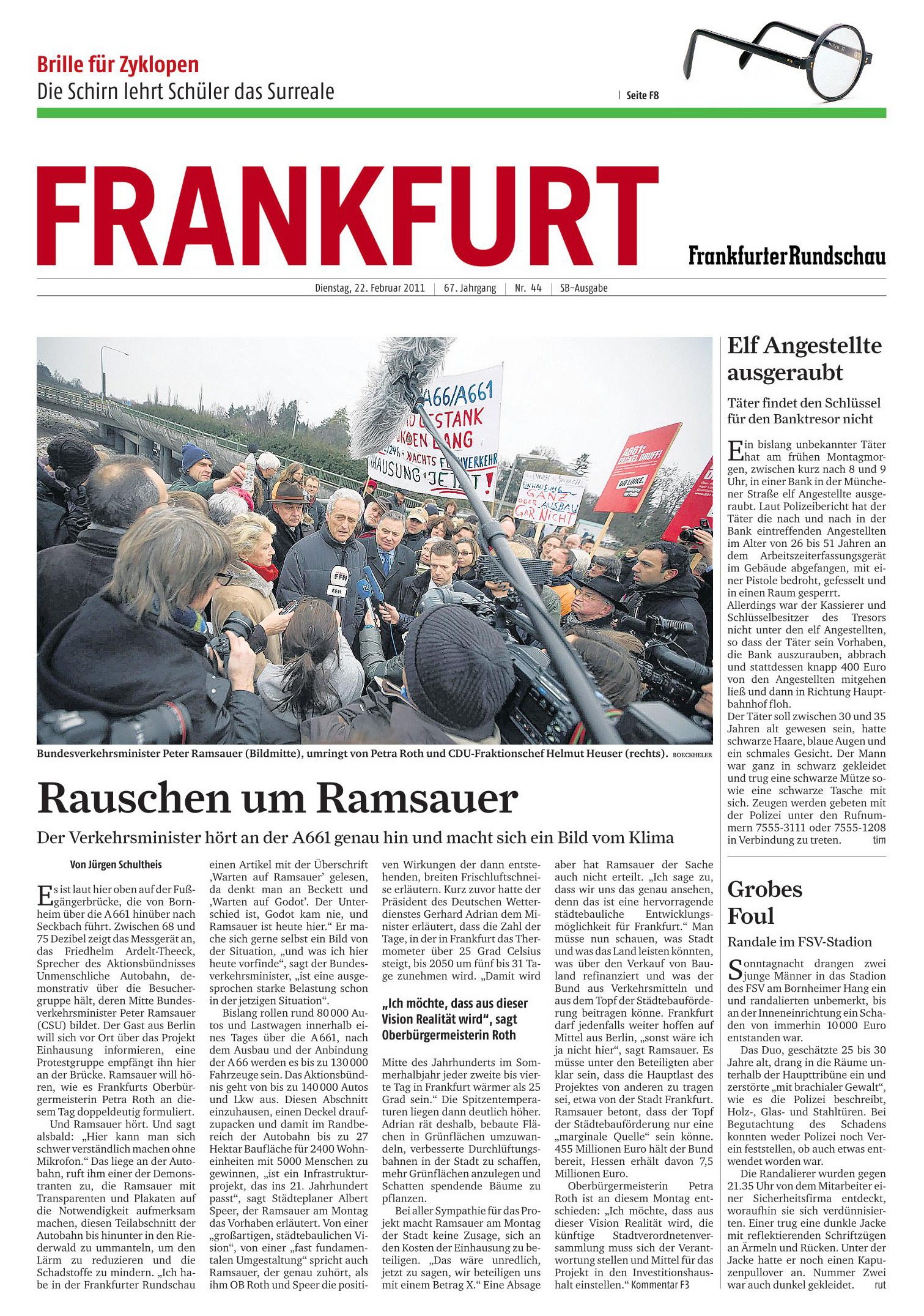 Frankfurt am Main, A661, Einhausung, Peter Ramsauer, Jürgen Schultheis, Frankfurter Rundschau, Verkehrskontor FrankfurtRheinMain